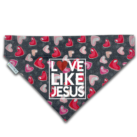 Love Like Jesus Slip-on Christian Dog Bandana, Cotton