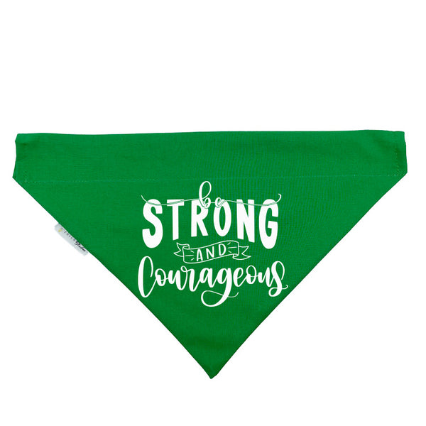 Be Strong & Courageous Slip-on Christian Dog Bandana, Cotton