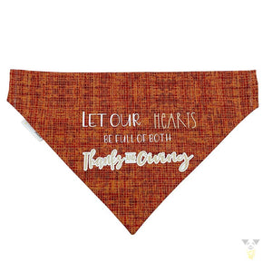 A Heart Full of Thanks & Giving Slip-on Christian Dog Bandana, Cotton